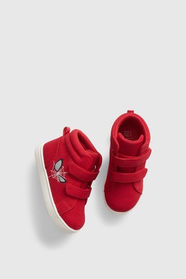 Red Marvel Spiderman High Top Trainers