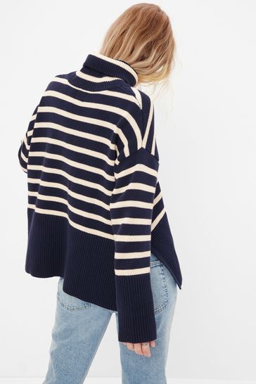 Gap Blue Oversized Turtleneck Jumper