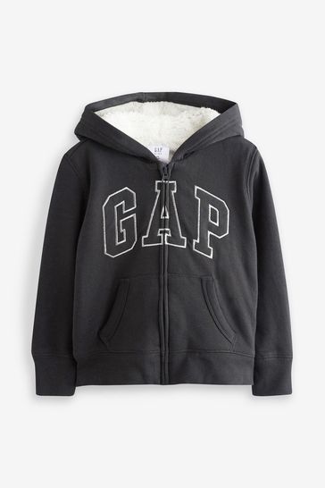 Buy Logo Zip Up Sherpa Lined Hoodie from the Gap online shop