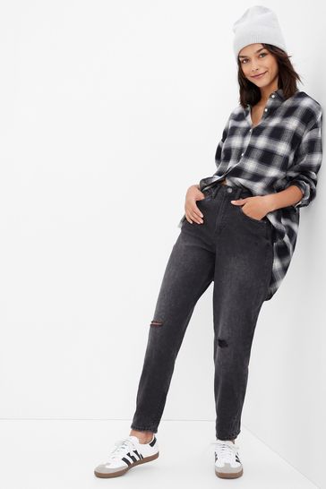 Gap Black High Rise Mom Jeans