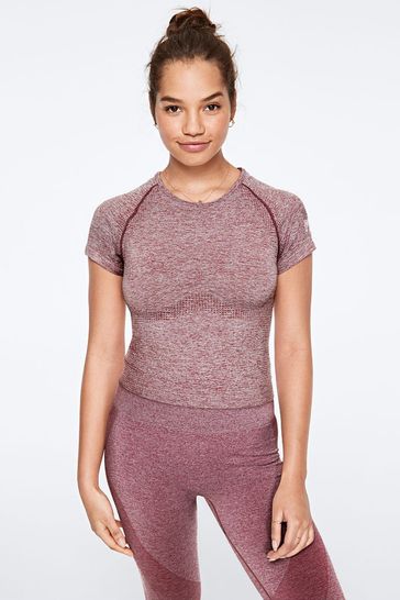 Victoria's Secret PINK Seamless Workout Short Sleeve Cropped Crew