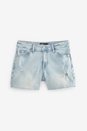 Pale blue denim shorts new arrivals