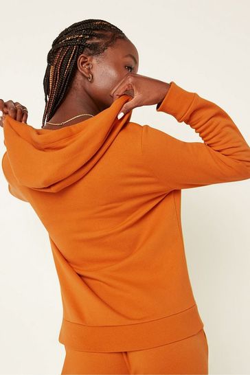Orange zip up hoodie womens cheap