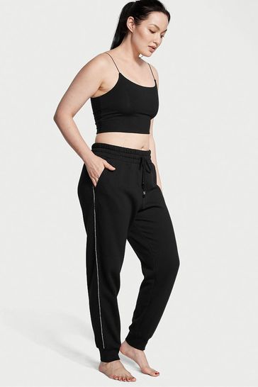 Victoria's Secret Graphic Pure Black Fleece Jogger