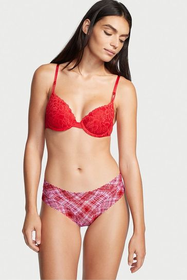 Victoria's Secret Pink Plaid Lace Cheeky Knickers
