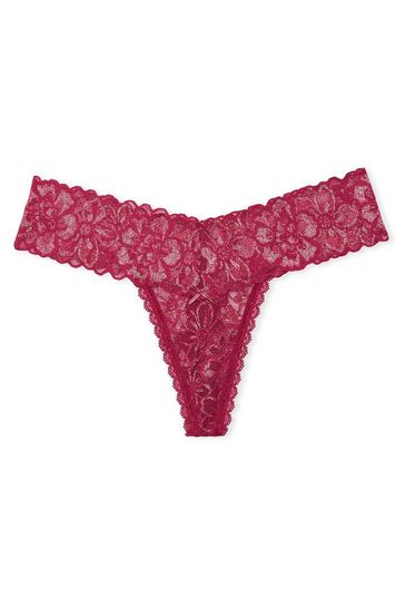 Victoria's Secret Claret Red Lace Thong Panty