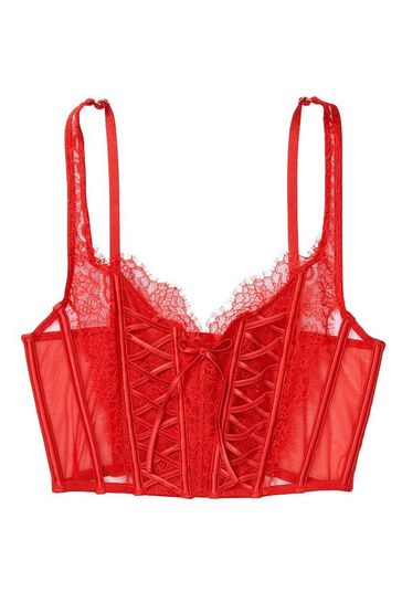Buy Victoria's Secret Lace Unlined Non Wired Corset Bra Top from the  Victoria's Secret UK online shop