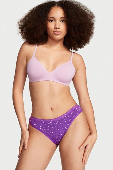 Victoria's Secret Wild Pansy Starry Night Purple Cotton Bikini Knickers