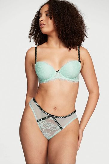 Victoria's Secret Opal Blue Thong Lace Knickers