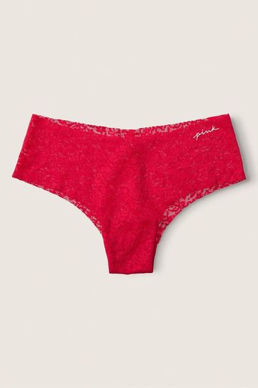 Victoria's Secret PINK Red Pepper No Show Soft Lace Cheeky Knickers