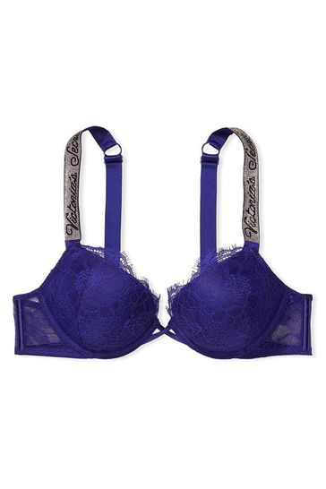 Buy Victoria's Secret Night Ocean Blue Non Wired Push Up Bra from the Next  UK online shop