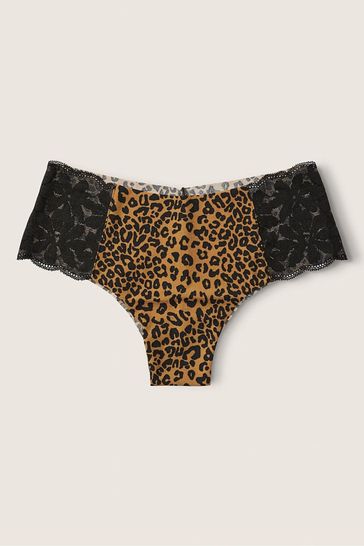 Victoria's Secret PINK Warm Brown Leopard No Show Cheeky Knickers