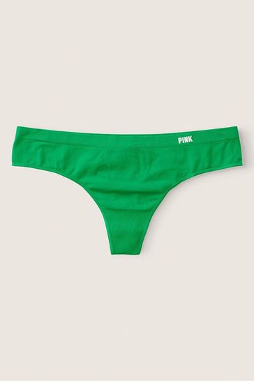 Victoria's Secret PINK Green Seamless Thong Knickers