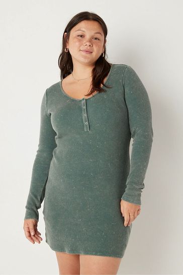 Long sleeve henley dress hotsell