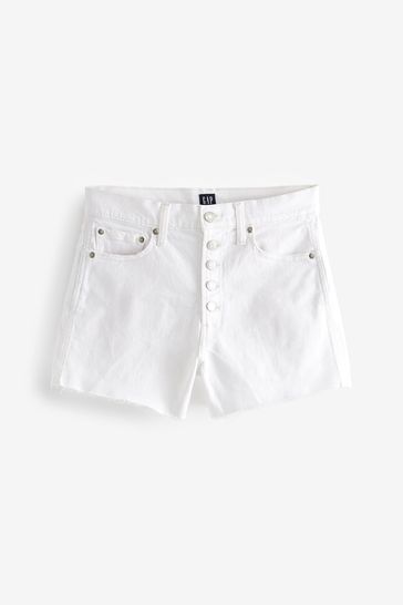 White long top denim shorts
