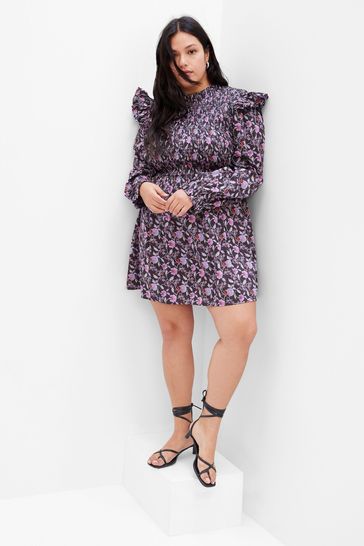 Buy Gap Smocked Ruffle Long Sleeve Mini Dress from the Gap online shop