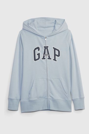 Gap Blue Vintage Soft Arch Logo Full Zip Hoodie