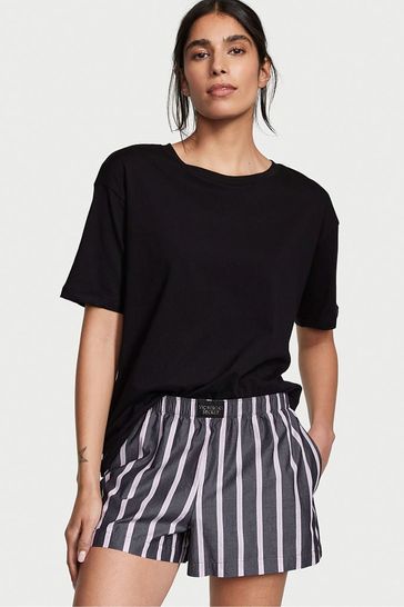 Victoria's Secret Black Classic Stripe Cotton Short Pyjamas