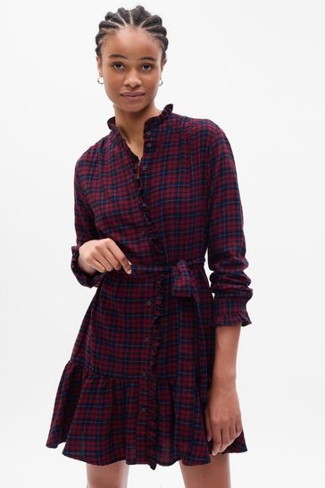 Red and 2024 black ruffle dress