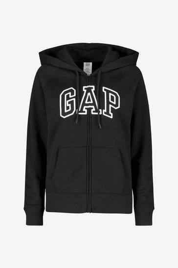 Gap Black Logo Zip Up Hoodie