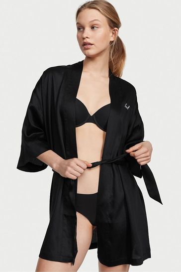 Victoria's Secret Black Cotton Robe