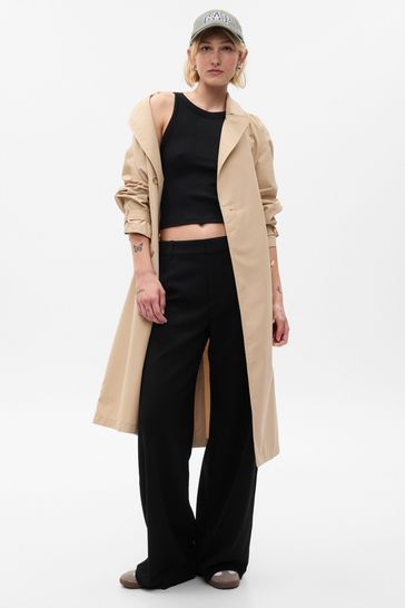 Buy Gap Mid Rise Wide-Leg Twill Trousers from the Gap online shop