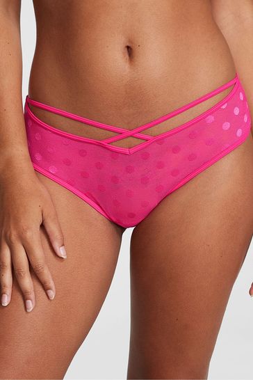 Victoria's Secret PINK Enchanted Pink Dot Mesh Cheeky Knickers