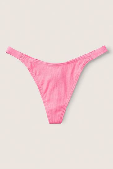 Victoria's Secret PINK Dreamy Pink High Leg Logo Thong Underwear