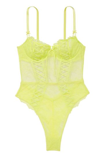 Yellow bodysuit lace discount