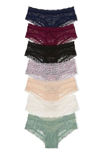 Victoria's Secret Black/Red/Pink/White/Green/Blue Cheeky Knickers Multipack
