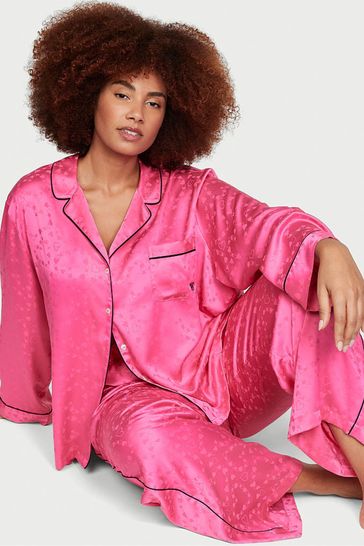Victoria's Secret Hollywood Pink Satin Long Pyjamas