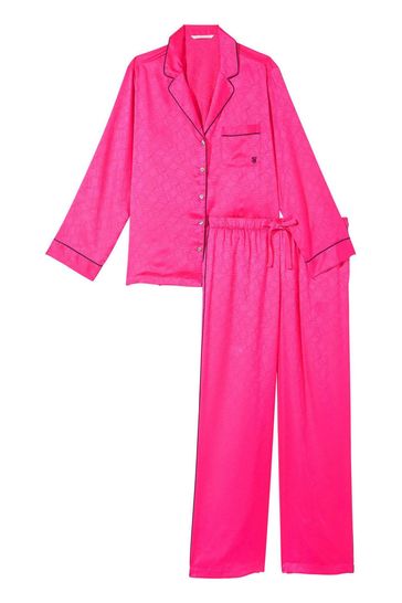 Victoria's Secret Forever Pink Satin Long Pyjamas