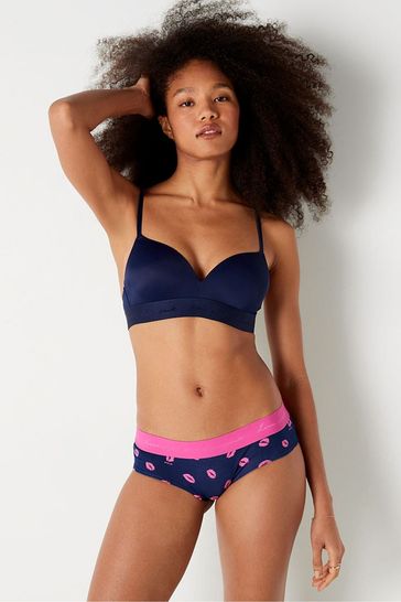 Victoria's Secret PINK Ensign Navy Blue Non Wired Push Up Smooth T-Shirt Bra