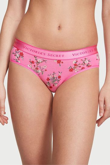 Victoria's Secret Hollywood Pink Blossoms Hipster Logo Knickers