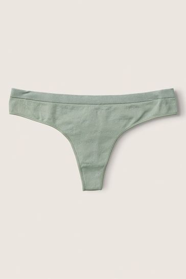 Victoria's Secret PINK Iceberg Green Seamless Thong Knickers