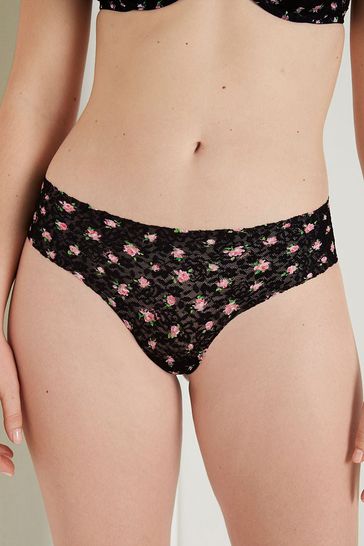 Victoria's Secret PINK Black No Show Lace Cheeky Knickers