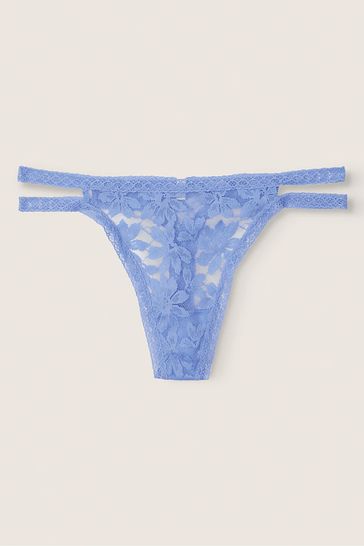 Victoria's Secret PINK Cornflower Blue Lace Thong Knickers
