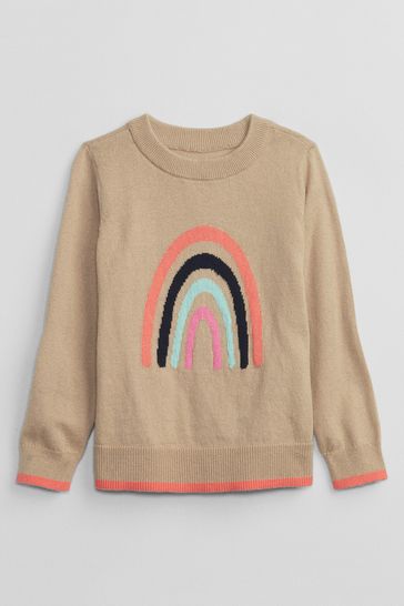 Gap Beige Rainbow Intarsia Jumper