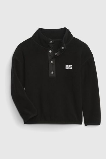 Gap Black Fleece Mockneck Pullover Jumper