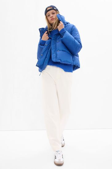 Gap Bright Blue Big Puff Cropped Jacket