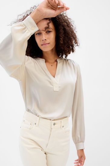 Buy Gap Twill V-Neck Top from the Gap online shop