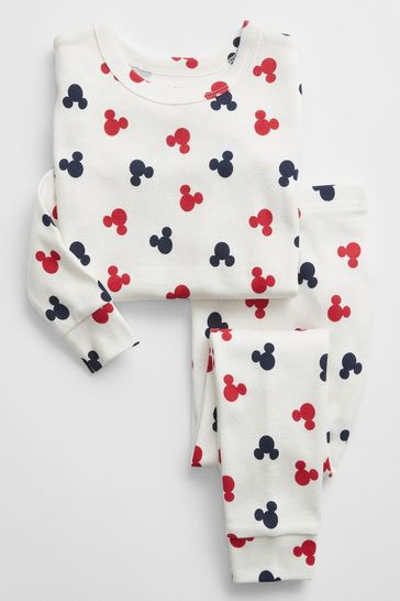 Gap White Disney Mickey Mouse Organic Cotton Pyjamas