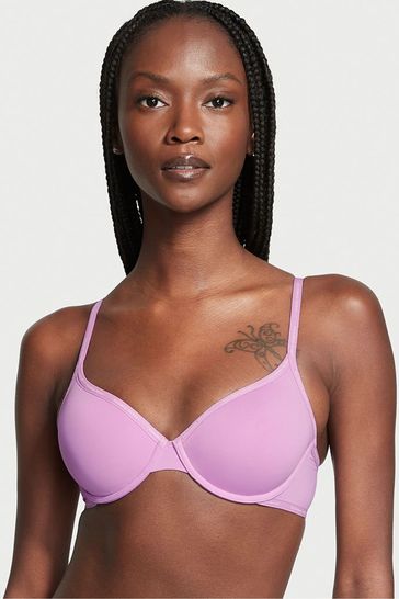Victoria's Secret Purple Smooth Logo Strap Lightly Lined T-Shirt Bra