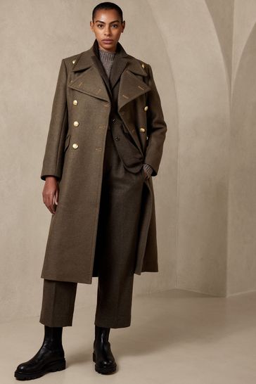 Banana republic green coat outlet