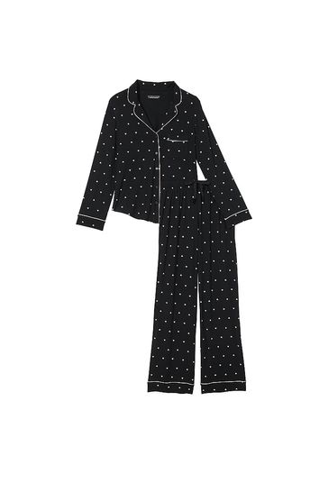Victoria's Secret Black Heart Dot Modal Long Pyjamas