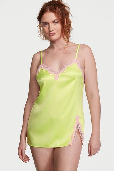 Victoria's Secret Citron Glow Yellow Satin Slip Dress