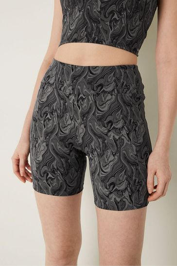 Victoria's Secret PINK Pure Black Marble " Soft Ultimate High Waist Biker Shorts