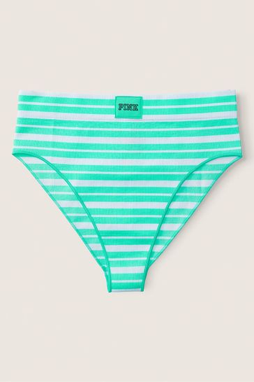 Victoria's Secret PINK Teal Ice Green Seamless High Waist Rib Bikini Underwear