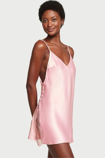 Victoria s Secret Satin Plunge Button Slip Dress Victoria s
