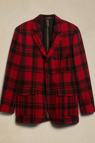 Mens plaid suit jacket top